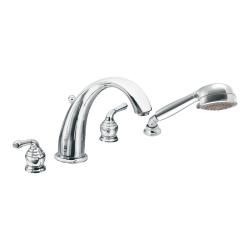 Moen Chrome Double handle High Arc Roman Tub Faucet With Hand Shower