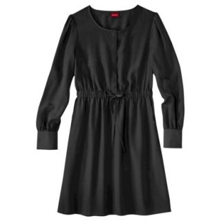Merona Womens Long Sleeve Easy Waist Dress   Black   XS