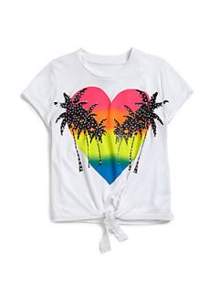 Flowers by Zoe Toddlers & Little Girls Palm Tree Tee   White
