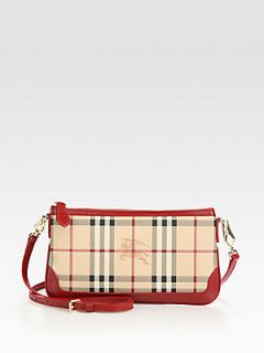 Burberry Check Clutch   Military Red