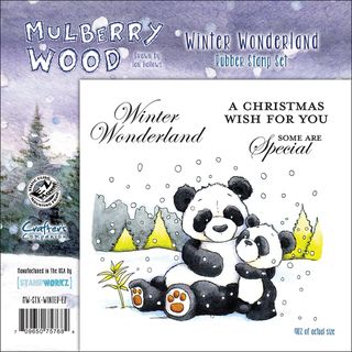 Mullberry Wood EZmount Cling Stamp Set 4 3/4x4 3/4 winter Wondrland