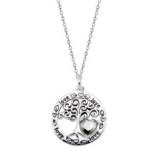 Sterling Silver The Love Of Family Tree Pendant, Womens