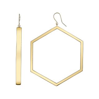 DOWNTOWN BY LANA Gold Tone Open Hexagon Earrings, Womens