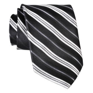 Stafford Jade Stripe Silk Tie, Black, Mens