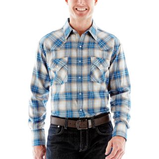 Ely Cattleman Yarn Dyed Flannel Shirt, Blue, Mens