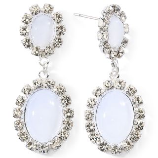 Vieste White Stone & Crystal Drop Earrings