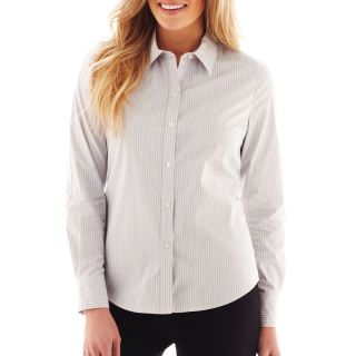 LIZ CLAIBORNE Long Sleeve Shirt, Grey