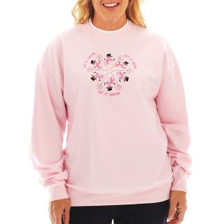 Fleece Graphic Sweatshirt, Pink, Womens