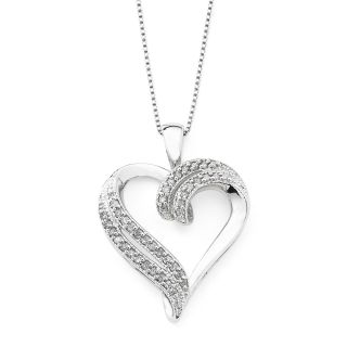 1/4 CT. T.W. Diamond Heart Pendant Sterling Silver, Womens