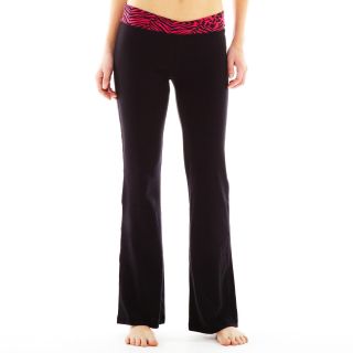Print Yoga Pants, Cherry/blk Combo, Womens