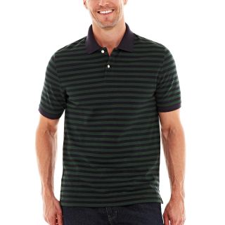 St. Johns Bay Oxford Striped Polo Shirt, Green, Mens