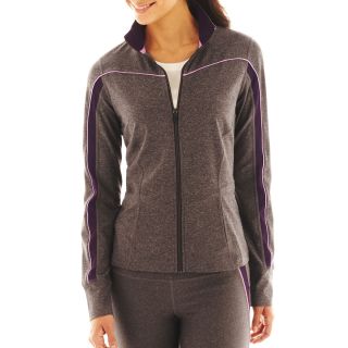 Xersion Piped Inset Full Zip Jacket   Tall, Charcoal/premier/l, Womens
