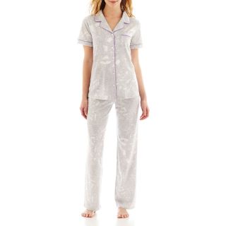 LIZ CLAIBORNE Pajama Set, Gray, Womens