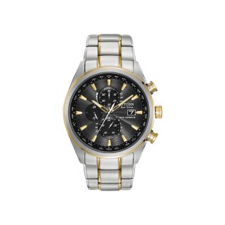 Citizen Eco Drive Mens Two Tone World Chronograph A T Watch AT8014 57E