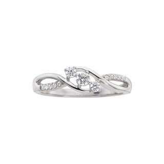 CT. T.W. Diamond 3 Stone Promise Ring, White/Gold, Womens