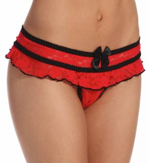 Shirley of Hollywood 52 Stretch Lace Open Front Crotchless Panty