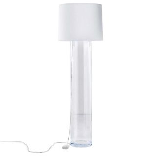 Cylinder Glass Floor Lamp, White