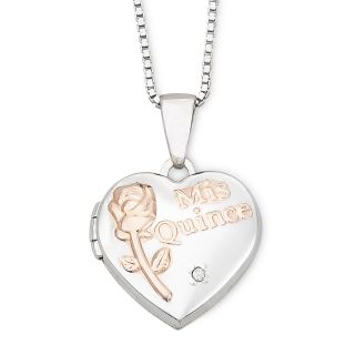 Precious Moments Mis Quince Two Tone Heart Locket, Womens