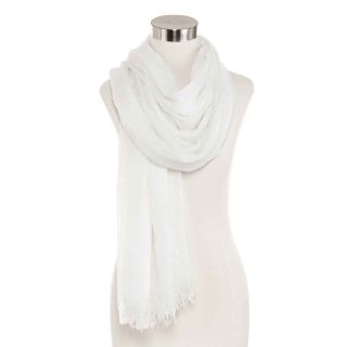 Solid Scarf, White, Womens