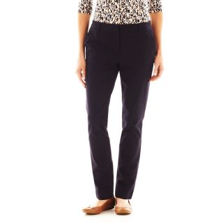 LIZ CLAIBORNE Essential Slash Pocket Stretch Pants   Talls, Navy, Womens