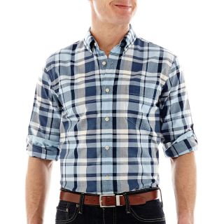 G.H. Bass Long Sleeve Brushed Pine Madras Plaid Shirt, Allure, Mens