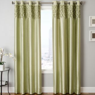 Bayonne Faux Silk Grommet Top Curtain Panel, Sage