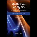 Multilevel Analysis Techniques and Applications