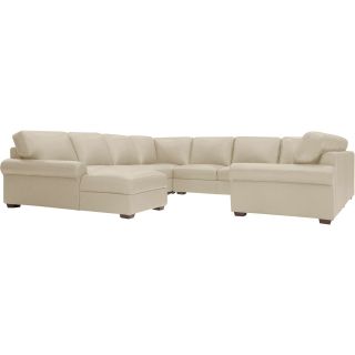 Leather Possibilities 6 pc. Left Arm Leather Chaise Sectional, Bone
