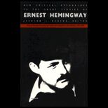 New Critical Approaches to the Short Stories of Ernest Hemingway