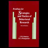 Readings for Strategies and Tactics of Behavior Research