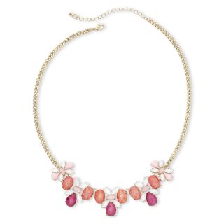 MIXIT Mixit Gold Tone Pink & Orange Collar Necklace
