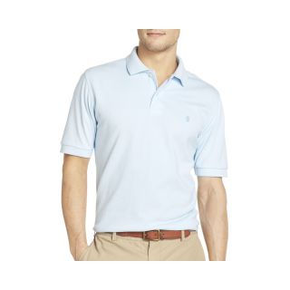Izod Short Sleeve Solid Oxford Polo Shirt, Blue, Mens