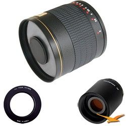 Rokinon 800mm F8.0 Mirror Lens for Olympus Micro 4/3 with 2x Multiplier (Black)