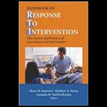 Handbook of Response to Intervention The Science and Practice of Assessment and Intervention