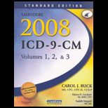 Saunders 2008 ICD 9 CM, Volumes 1, 2 and 3 Standard Edition   Package