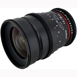 Rokinon 35mm T1.5 Aspherical  Wide Angle Cine Lens w/ De clicked Aperture Canon