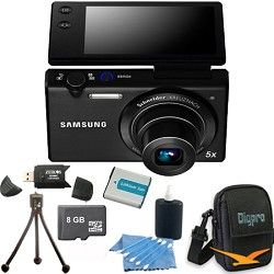 Samsung MV800 16.1 MP 3.0 MultiView Black Compact Digital Camera 8GB Kit