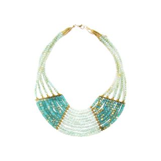 Bead & Crystal Necklace, Blue