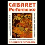 Cabaret Performance  Europe, 1920 1940 Sketches, Songs, Monologues, Memoirs, Vol. 2