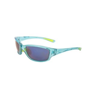 Polarized Sport Wrap Sunglasses, Blue, Womens