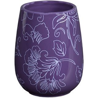 Creative Bath Fine Lines Ceramic Tumbler, Purple