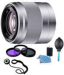 Sony SEL50F18   50mm f/1.8 Telephoto Lens with Filters and More