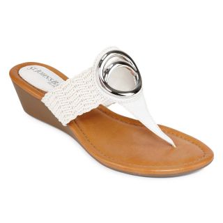 St. Johns Bay St. John s Bay Dottie Wedge Sandals, White, Womens