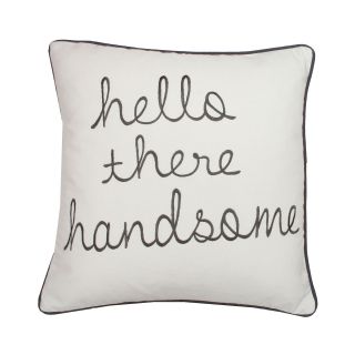 Hello Handsome Decorative Pillow, Charcoal
