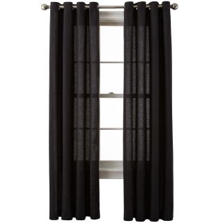 JCP Home Collection  Home Holden Grommet Top Cotton Curtain Panel, Black