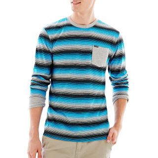 Zoo York Long Sleeve Striped Shirt, Aqua Loisada, Mens
