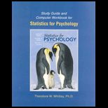 Statistics for Psychology   Study Guide and Computer Workbook