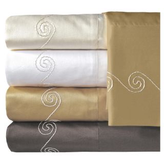 American Heritage 800tc Egyptian Cotton Sateen Embroidered Sheet Set, White