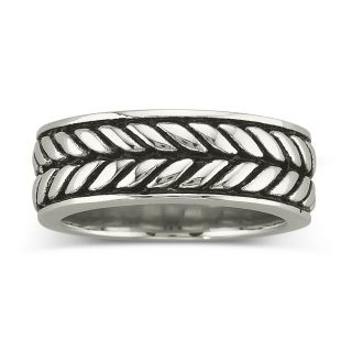 Mens Woven Band Stainless Steel