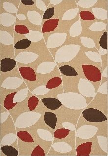 Loft Area Rug with Leaf Ribbons